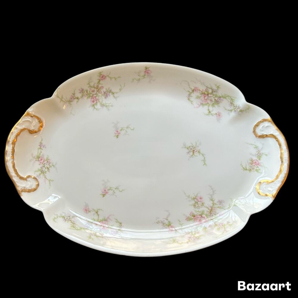 Scalloped Theodore Haviland Limoges Platter in Lucille Pattern